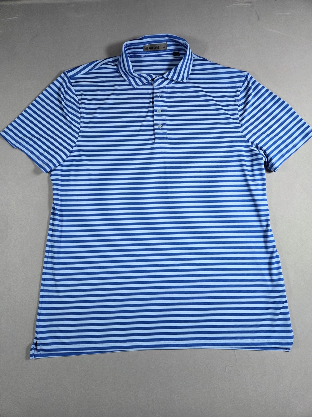 G/FORE Light Blue Striped Golf Polo Size XL